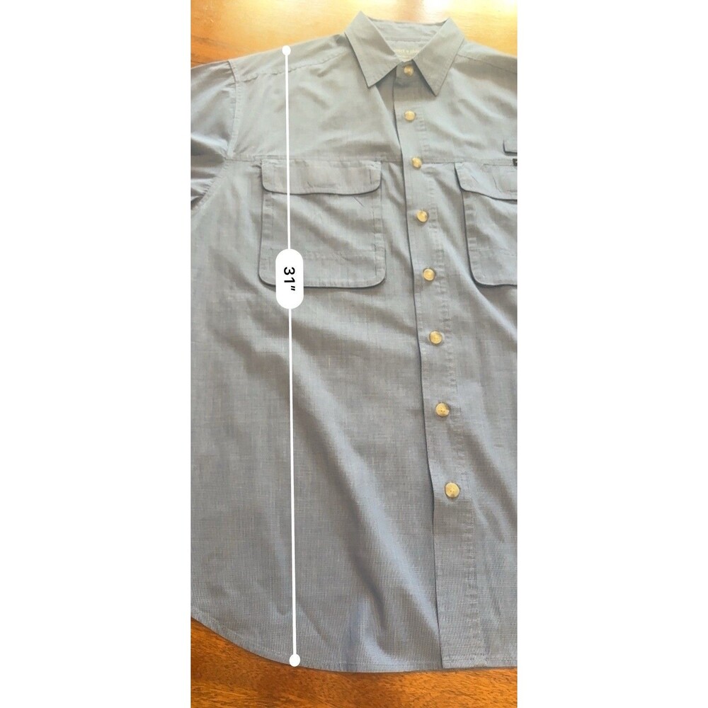 ExOfficio Insect Shield Fishing Hiking Shirt Men’s Large Blue Vented Travel - Picture 12 of 15